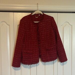 Chico's Elegant Red Textured Blazer